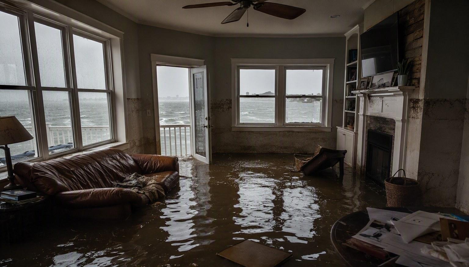Flood water being extracted from a Pensacola area home