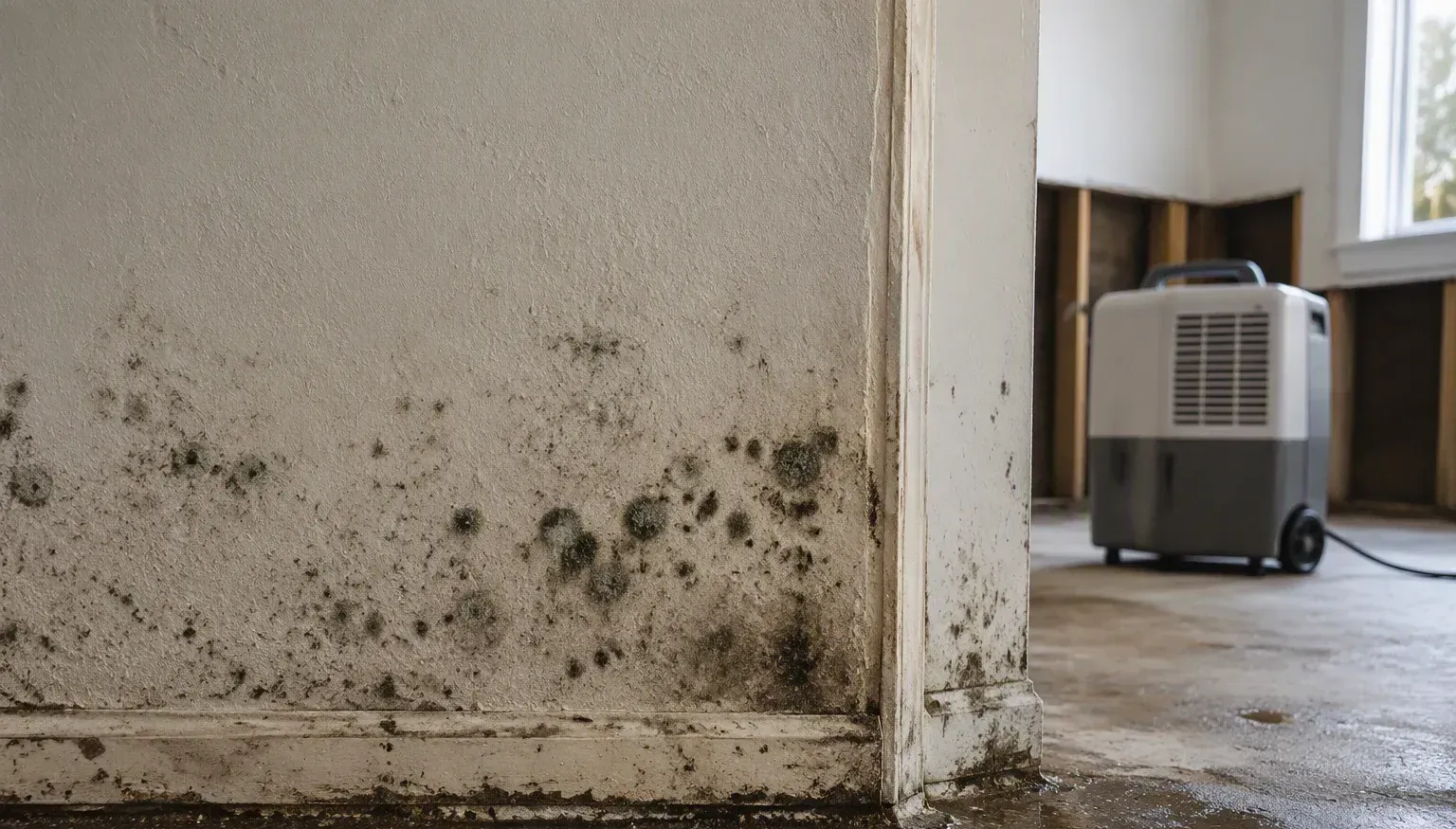 Mold remediation after water damage in a Pensacola kitchen